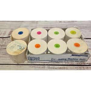 Adding Machine Paper Rolls 2 1/4 " Mixed Lot 8 Rolls Calculator Paper